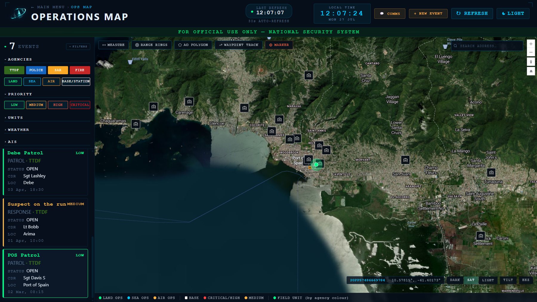 ORBIT live operations map
